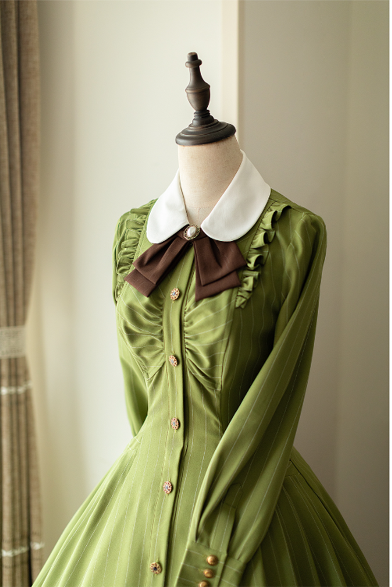 Forest Wardrobe - Winter Lolita Classic Front Open Stripe OP