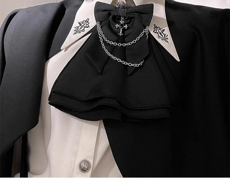 CastleToo - Night Raven Magic - Ouji Lolita Dress Set, Suspender Shorts & Cape