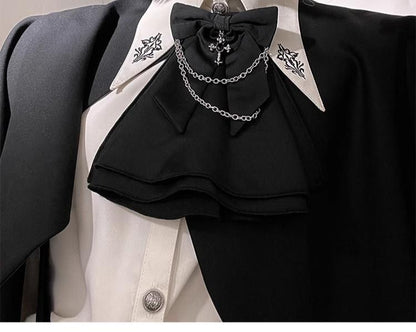 CastleToo - Night Raven Magic - Ouji Lolita Dress Set, Suspender Shorts & Cape