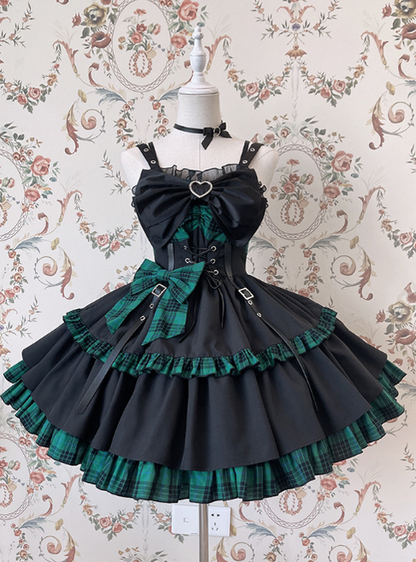 Alice Girl - Gothic Lolita Dress Blue Plaid Jumper Dress