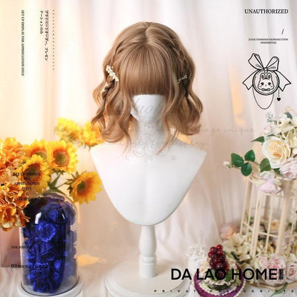 Dalao Home - Kawaii Short Curly Lolita Wig with Bangs