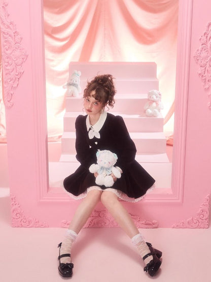 Bubble Sleeve Waist Slim Long Sleeve Dress【s0000006963】