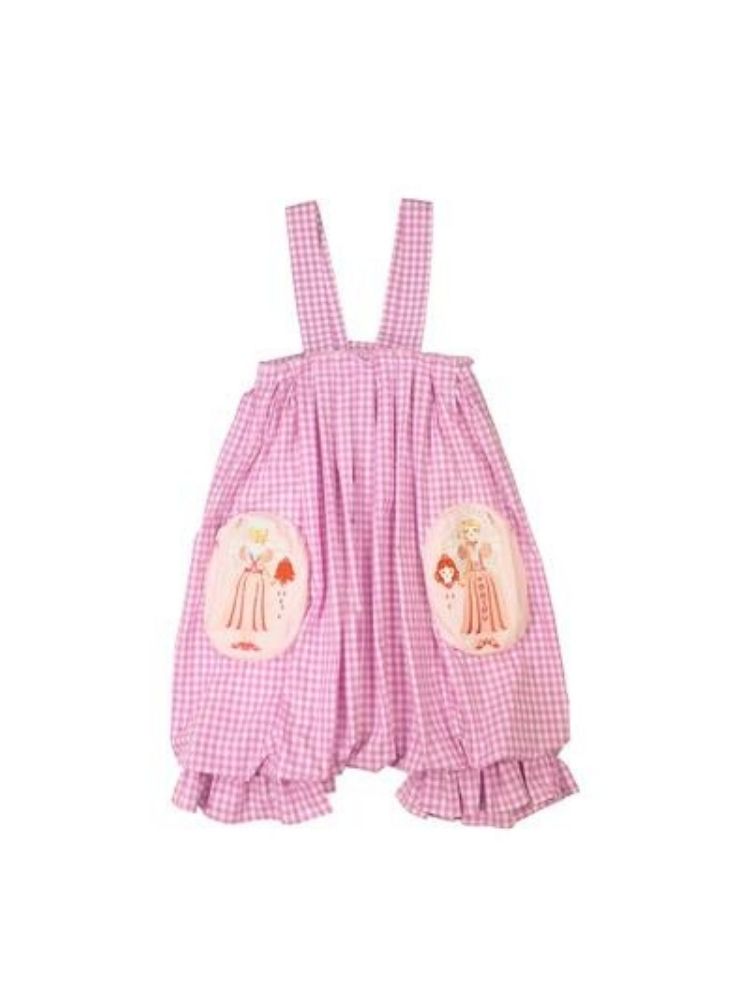 Flower bud plaid suspender dress【s0000003611】