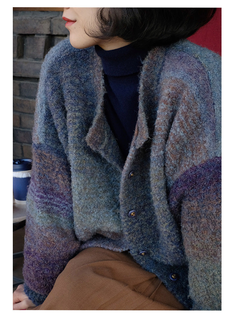 color gradation knit cardigan