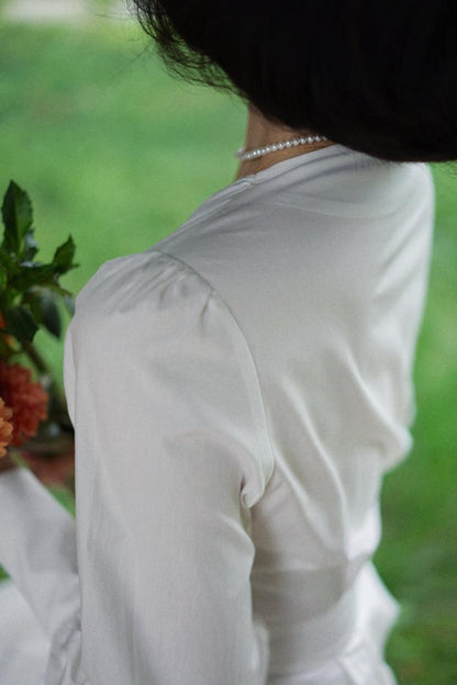 Floral embroidery white vintage dress