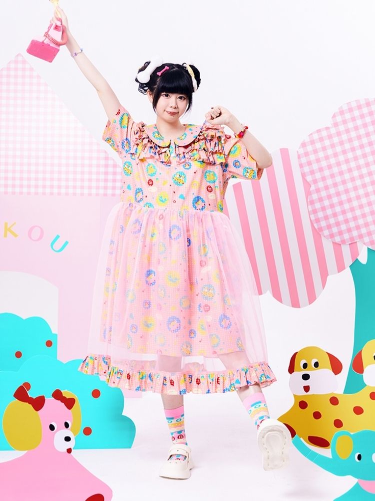 Original Print Showa Girl Dress【s0000002881】