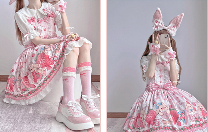 Polaris Lolita - Rabbit Berry Gift Box - Sweet Lolita Salopette and Dress Set