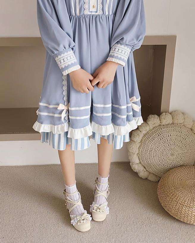 Yana - Chinese Style Yana - Plus size Qi Lolita Shoes Bow Pearl Lolita Sandal