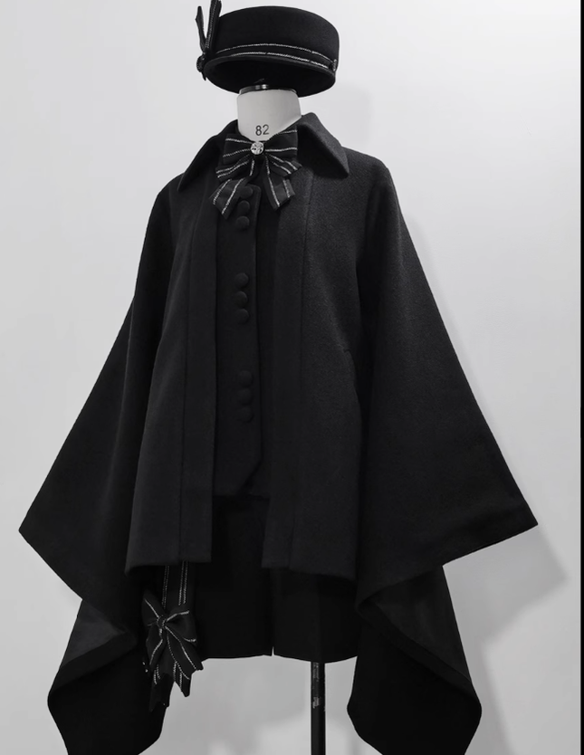 Princess Chronicles - ShenYao - Ouji Lolita Winter Black Long Coat