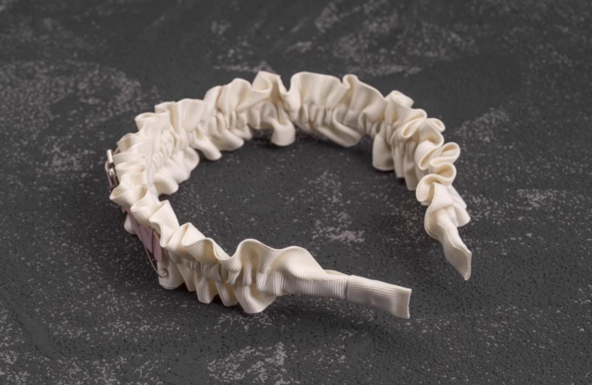 Strange Sugar - Sweet Lolita KC White Pink Ruffled Hairband Accessories