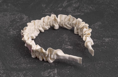 Strange Sugar - Sweet Lolita KC White Pink Ruffled Hairband Accessories
