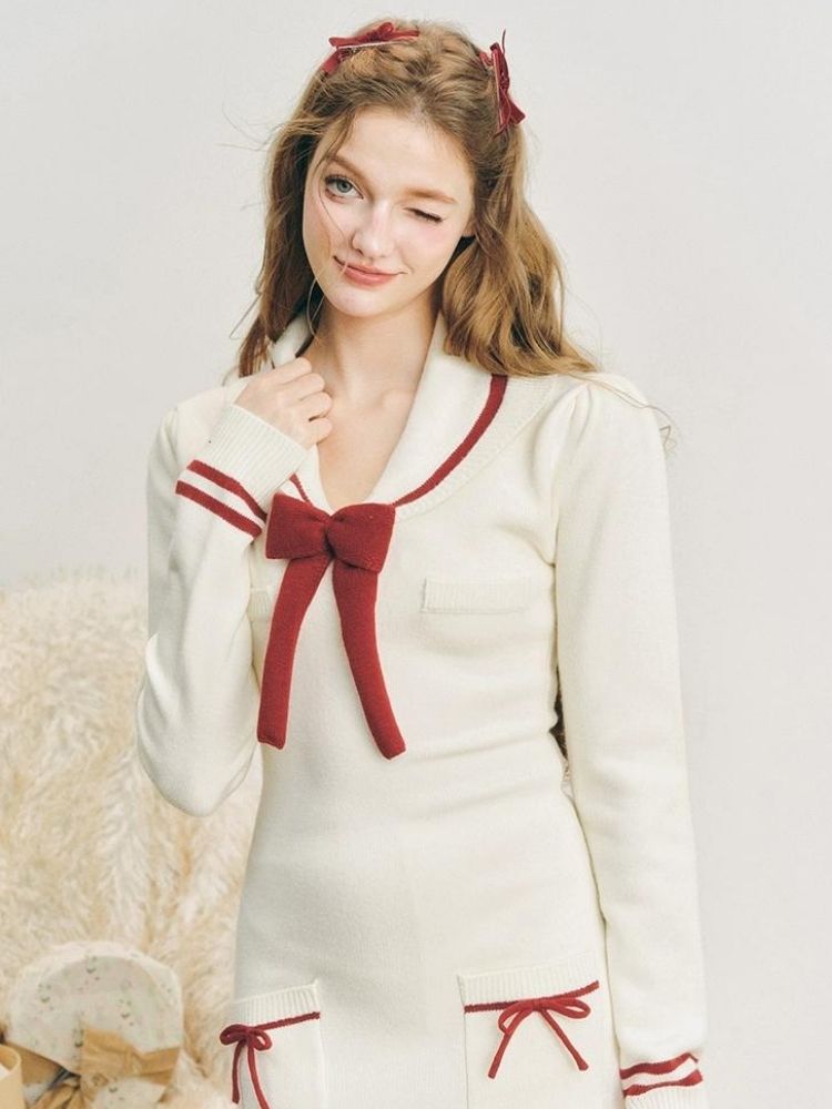 Sailor Knit Dress【s0000004609】