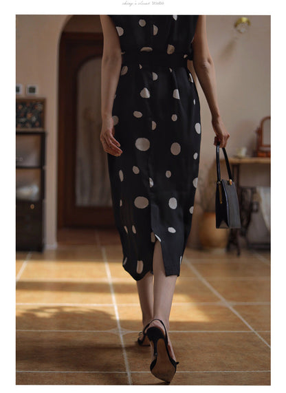 Countess Polka Dot Black Dress