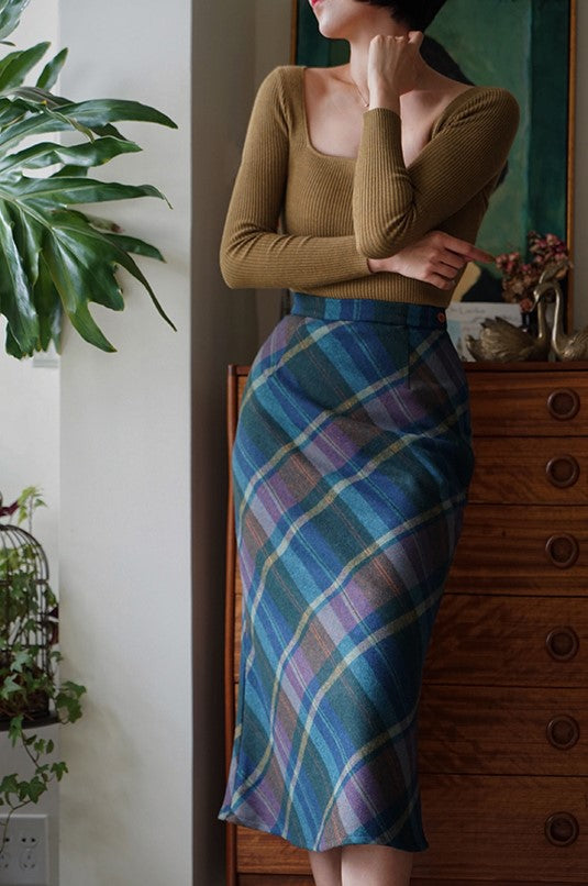 British plaid elegant skirt