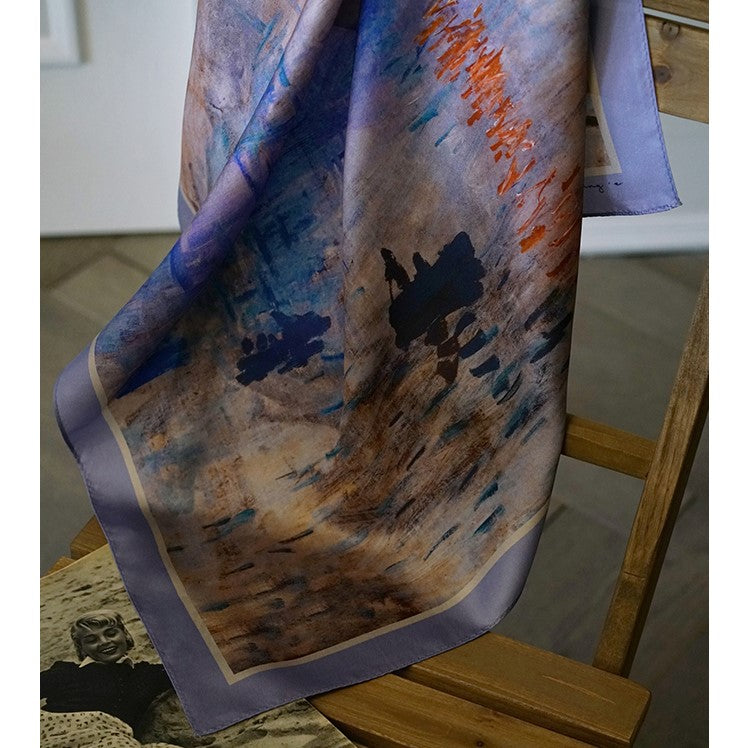 oil painting silk scarf