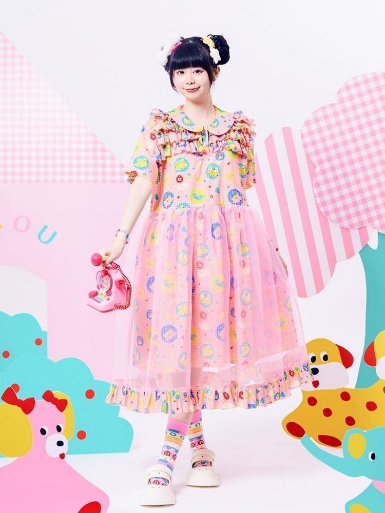 Original Print Showa Girl Dress【s0000002881】