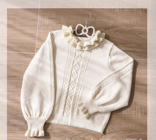 EESSILY - Green Fairy Tale - Classic Lolita Sweater Round Collar Winter Lolita Innerwear