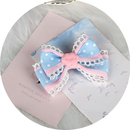 Manmeng - Pink and Blue Sweet Lolita Bow Headwear
