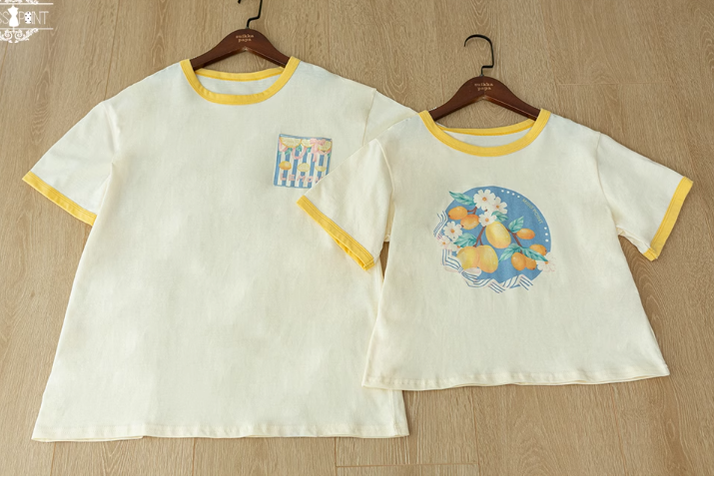 Miss Point - Daisy Lemon - Daily Lolita Lemon Print T-Shirt Customized