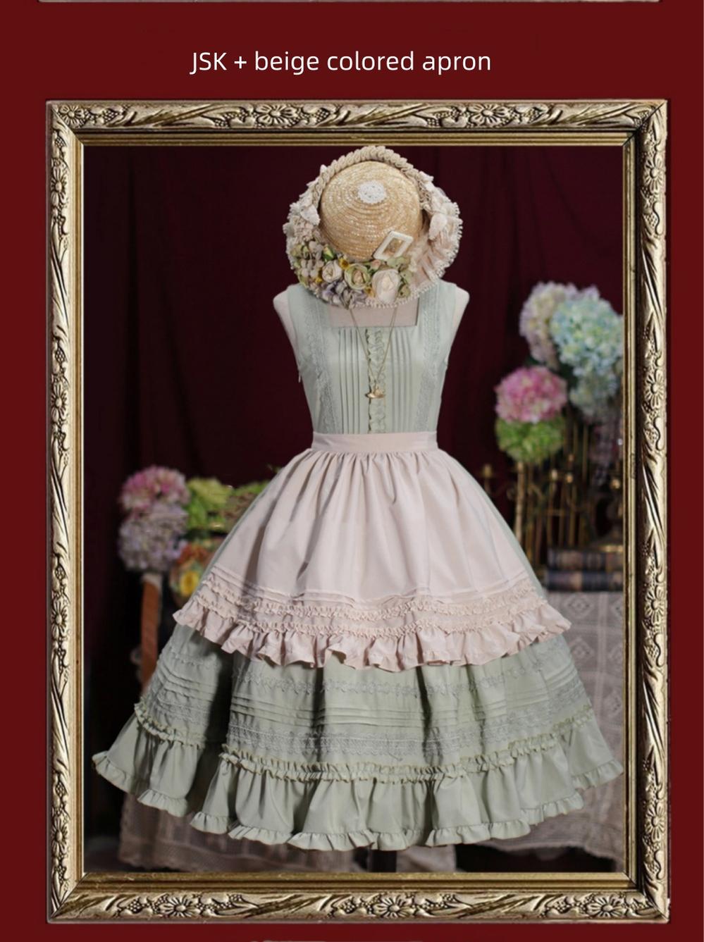 Tiny Garden - Nocturne Reminiscence - Elegant Lolita JSK Dress Multi-Wear Apron Dress Set