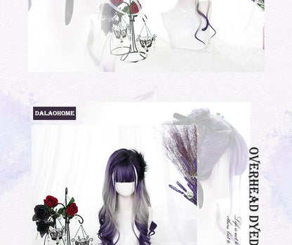 Dalao Home - Grape Soda - Gradient Purple Lolita Wig With Big Waves