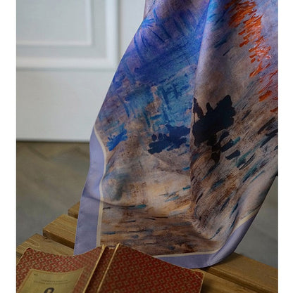 oil painting silk scarf