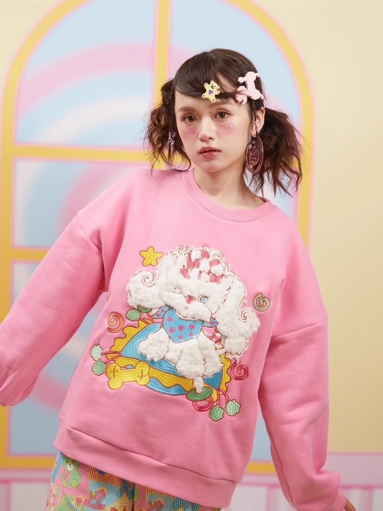 Puppy Padded Pink Sweatshirt【s0000004925】