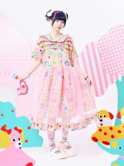 Original Print Showa Girl Dress【s0000002881】