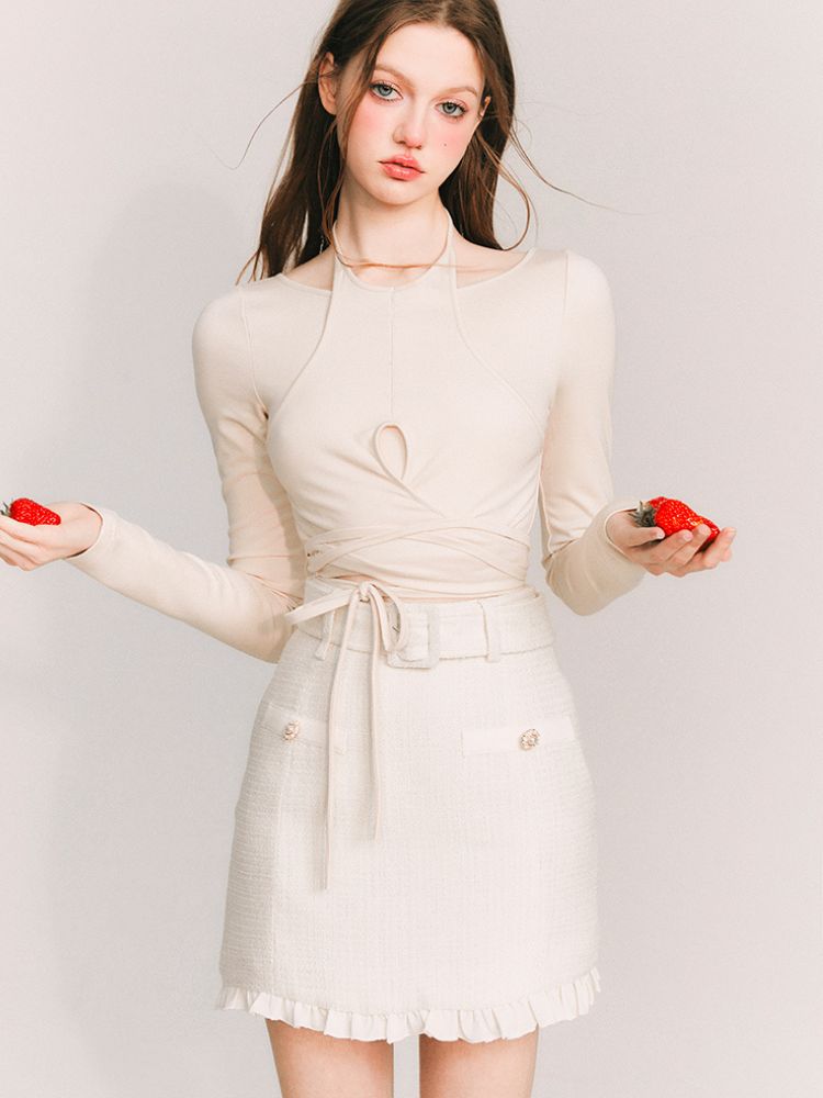 Hanging Neck Knitted Top【s0000001646】