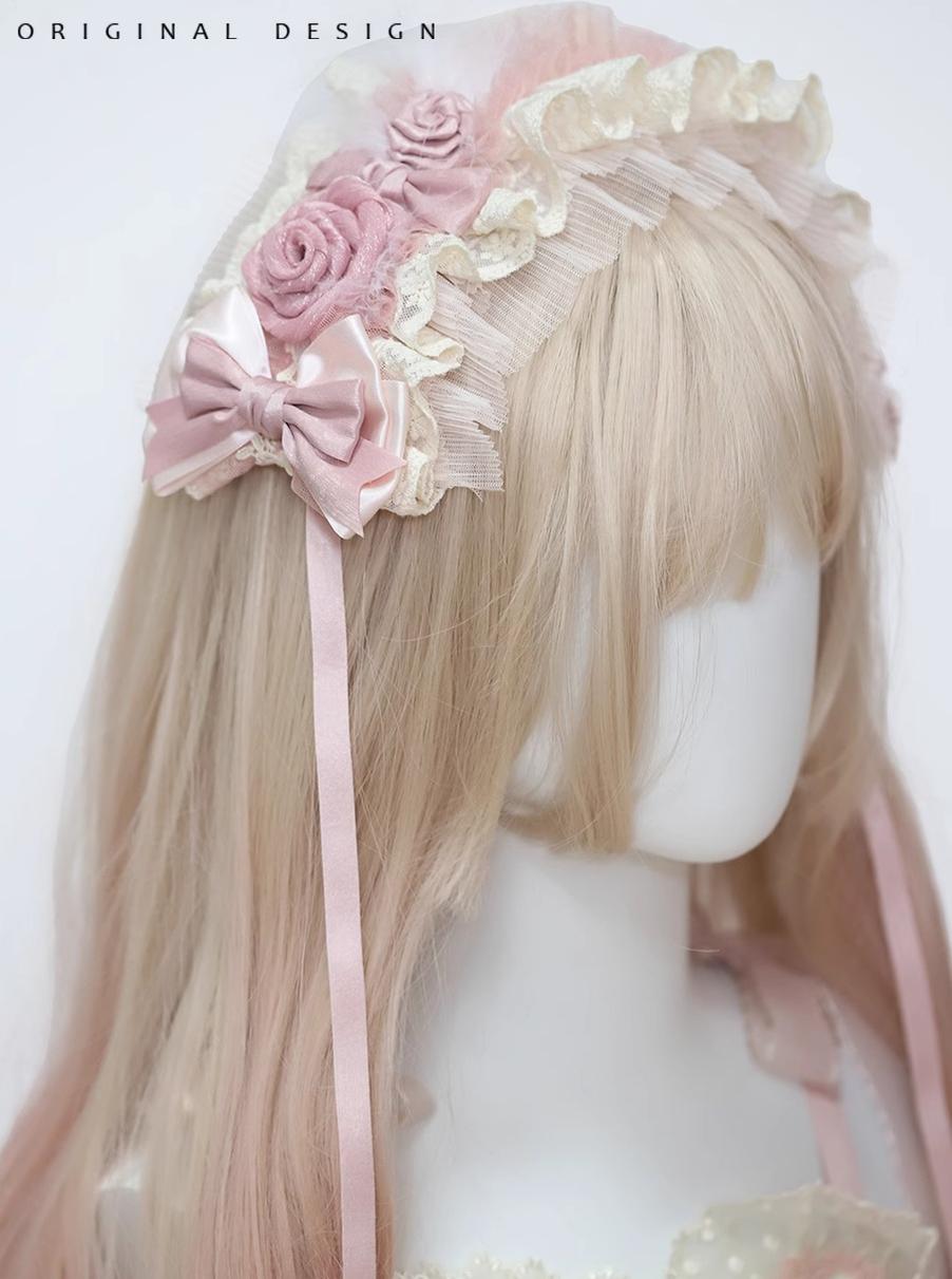 The Accessories' Story - Satin Ballet - Sweet Lolita Headdress Feather Bow