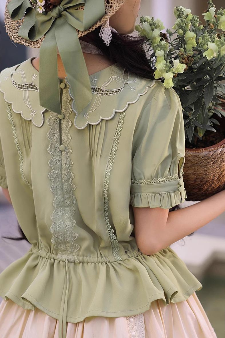 ZeeYe - Night Rose - Classic Lolita Shirt Double Layer Bow Embroidered Versatile Blouse