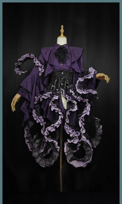 Camouflage Humanoid - Eerie Devour - Ouji Lolita Shirt with Irregular Hem