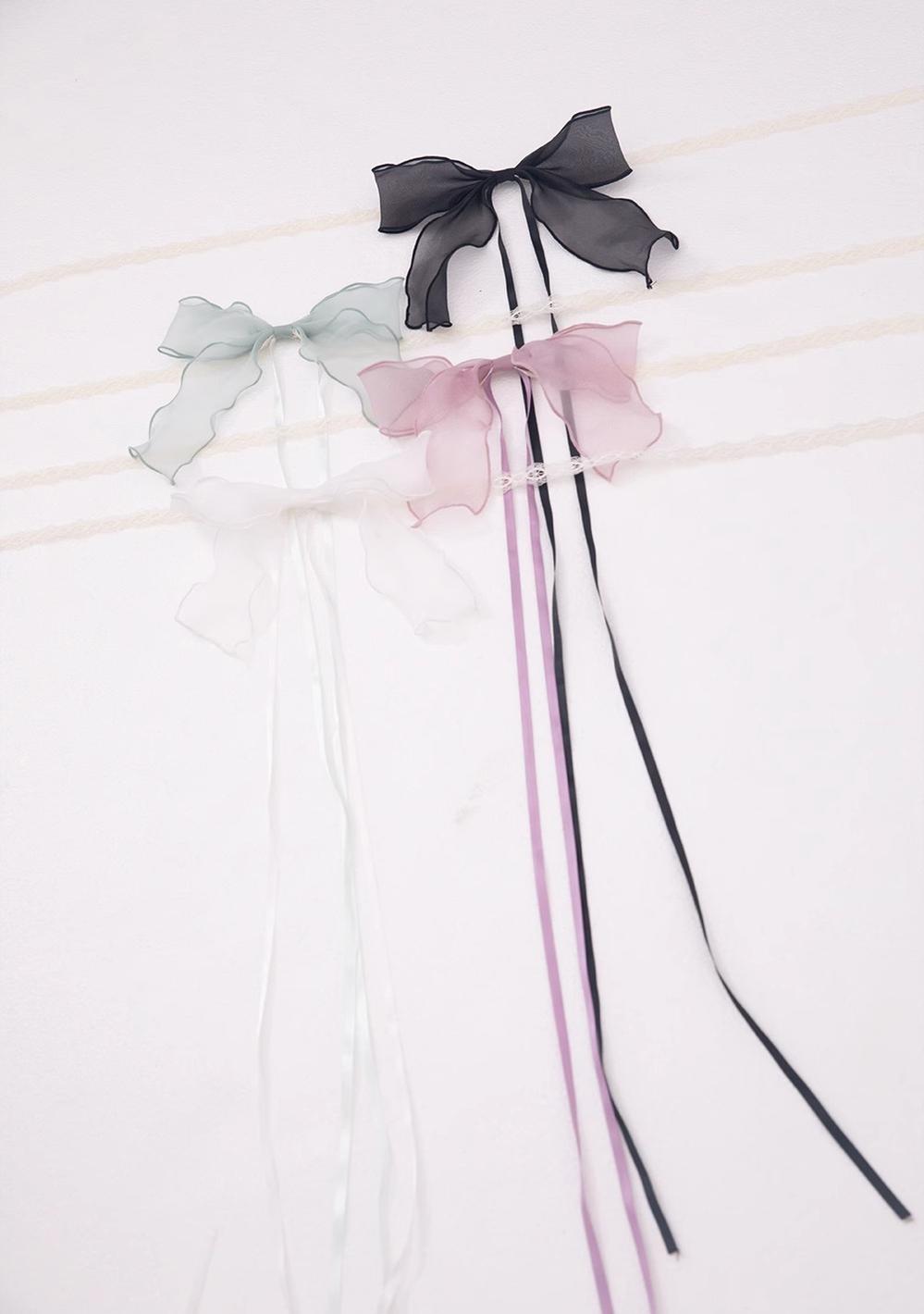 ZJstory - Sonnet Summer - Sweet Lolita Accessory Set Bow KC Hairband Waist Tie