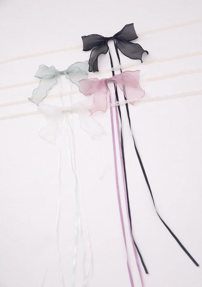 ZJstory - Sonnet Summer - Sweet Lolita Accessory Set Bow KC Hairband Waist Tie
