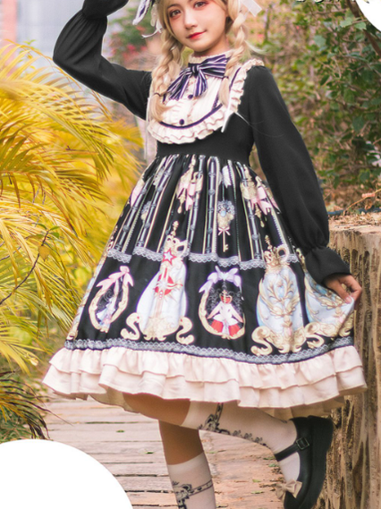 Niu Niu - Easter - Plus Size Lolita Dress Black Long Sleeve Vintage OP