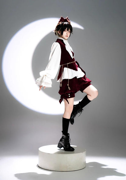 Princess Chronicles - Hare Hunter - Ouji Lolita Retro Red Crown With Cross Star