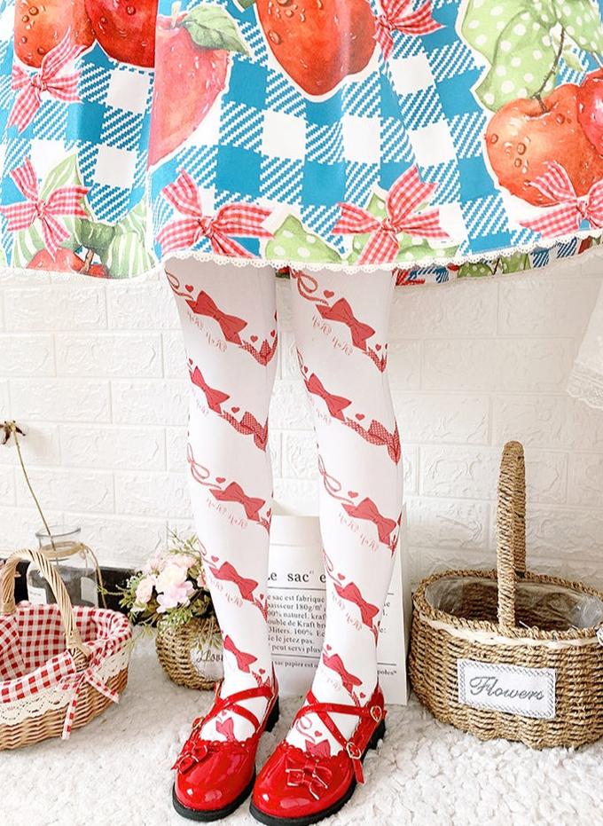 Roji roji - Sweet Bow Lolita Knee Stockings Multicolors