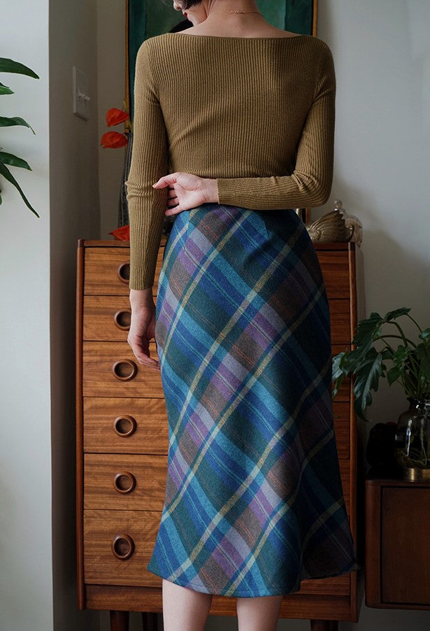 British plaid elegant skirt