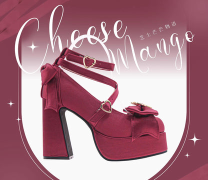 Cheesecake - Mousse Heart - Sweet Lolita High Heel Shoes Mary Jane Love Heel Shoes