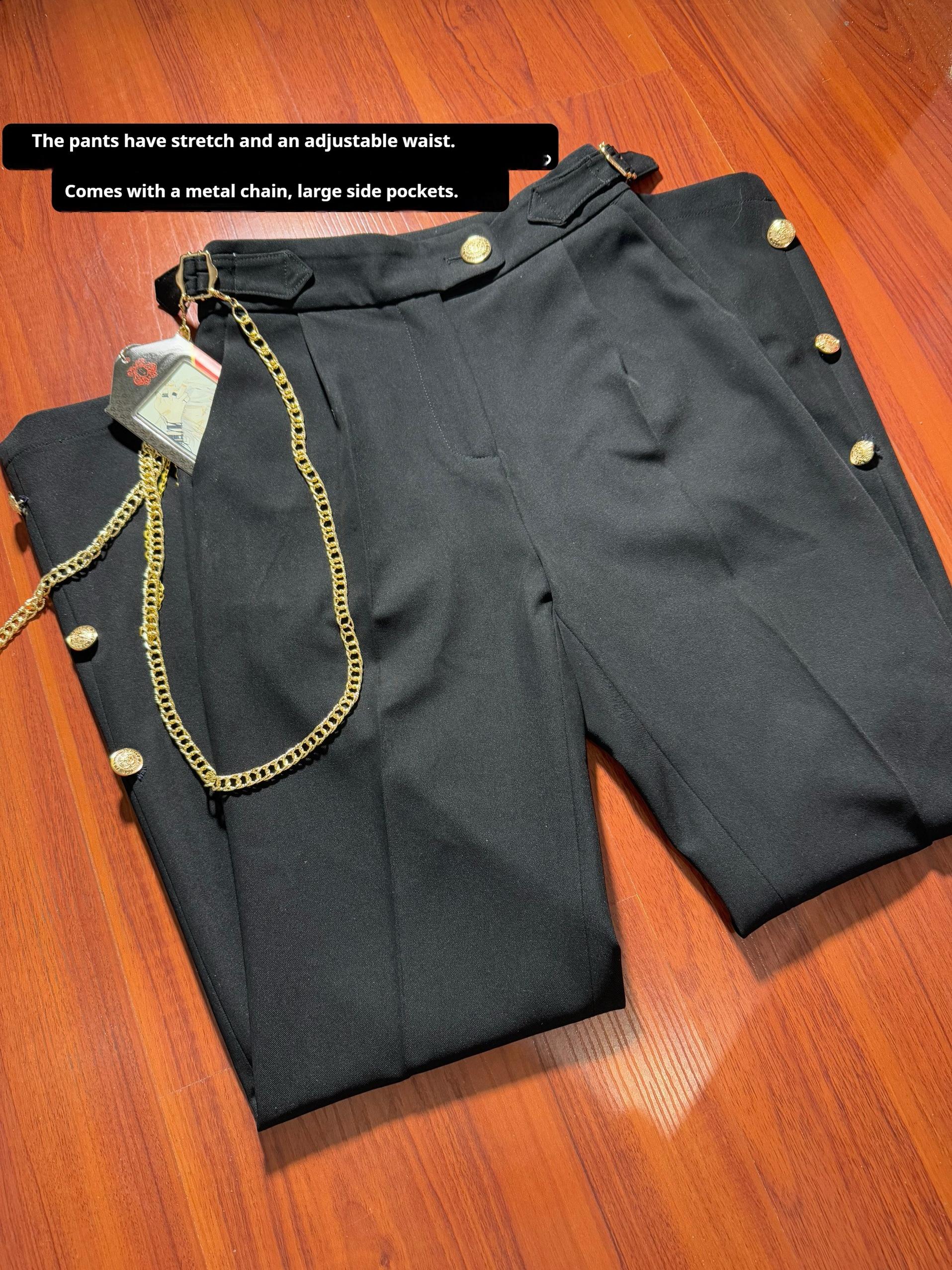 Gazing Galactic - Dawnbreak - Ouji Lolita Pants Suit with Military Coat and Cape