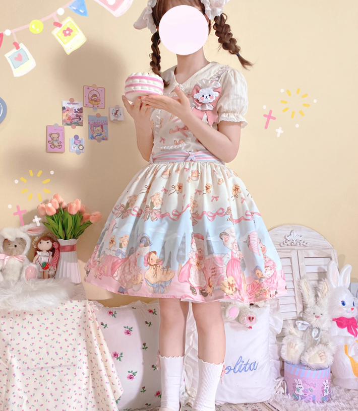 MeowMeow - Sweet Lolita Sweet Short Sleeve Shirt Multicolors