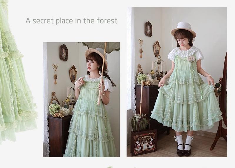 Polyhymnia - Secret Forest - Classic Lolita JSK Dress Multi-layered Dress Summer Gauze Dress