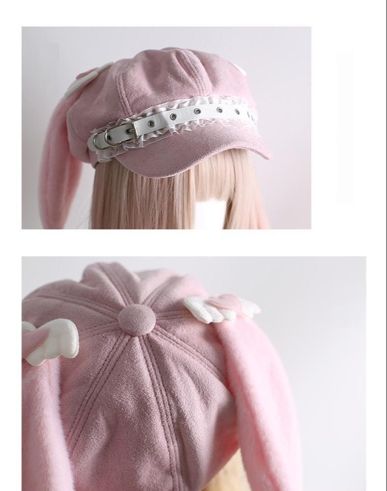Xiaogui - Kawaii Lolita Hat Daily Baseball Cap with Detachable Ears