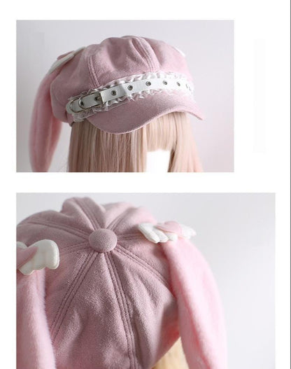 Xiaogui - Kawaii Lolita Hat Daily Baseball Cap with Detachable Ears