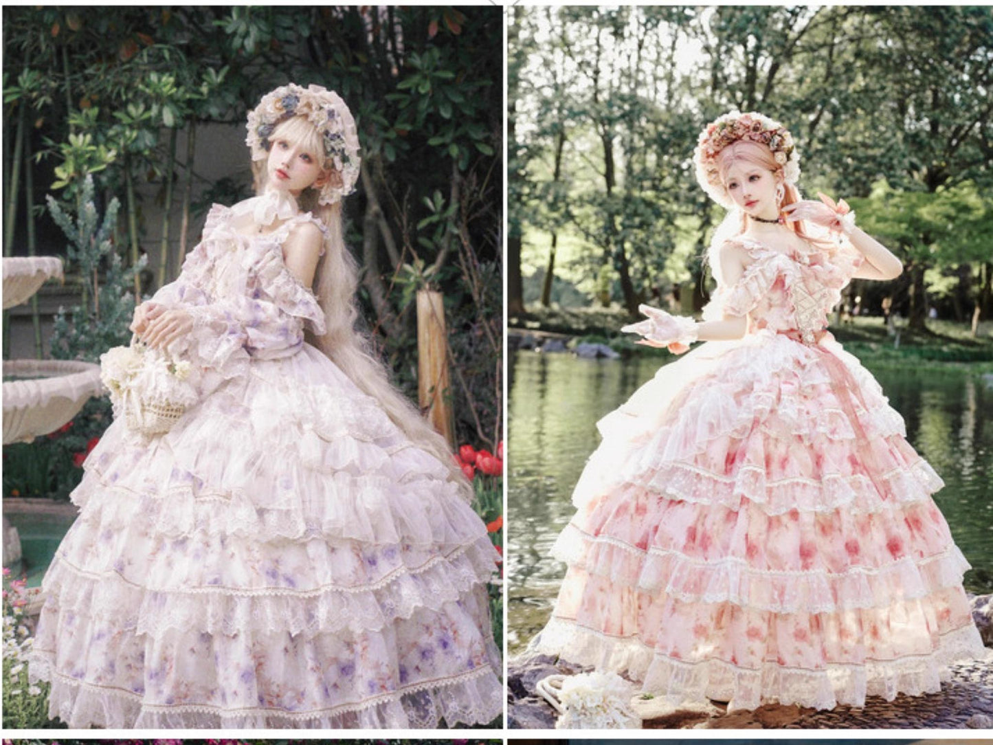 Cat Fairy - Rose Banquet - Wedding Lolita OP Dress Chiffon Princess Tea Party Dress