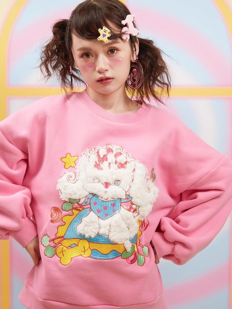 Puppy Padded Pink Sweatshirt【s0000004925】