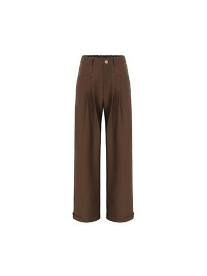 Brown drape wide-leg pants【s0000002963】