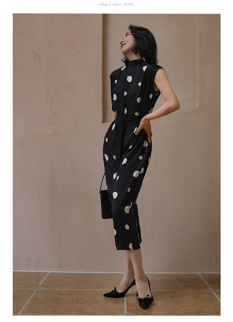 Countess Polka Dot Black Dress