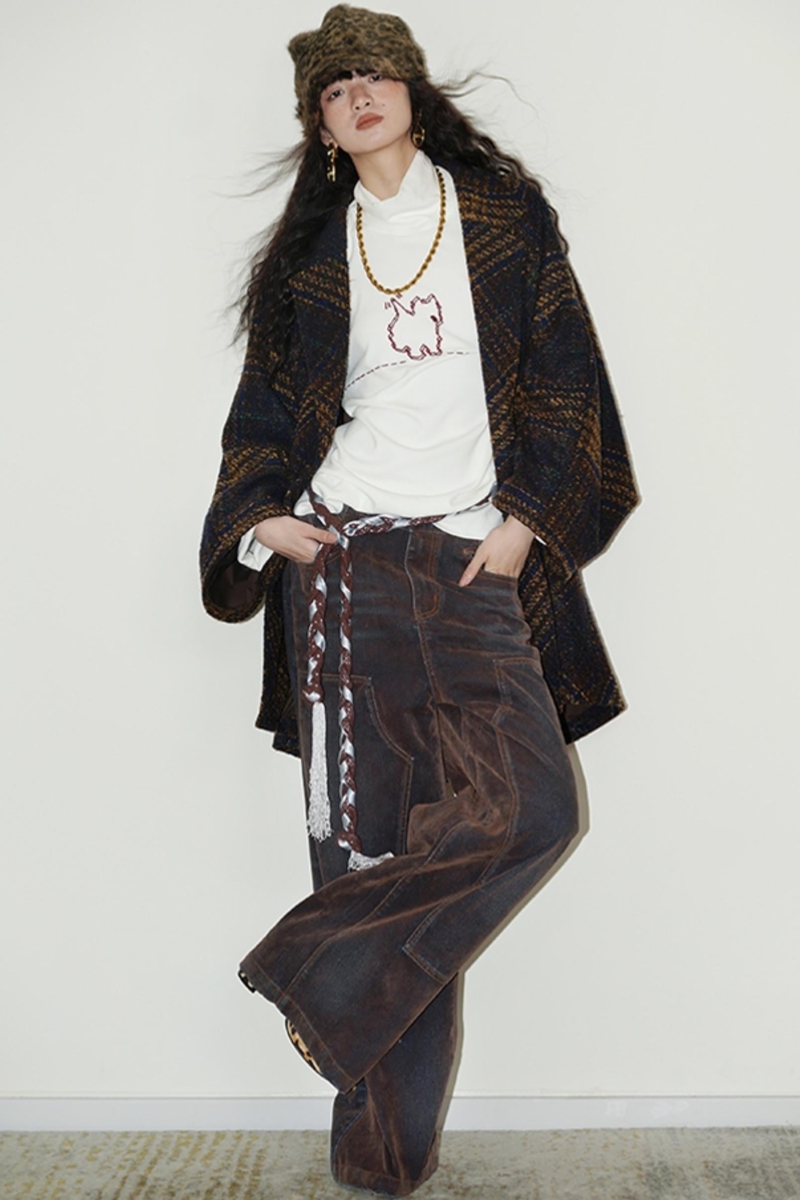 Casual Puppy Design Crewneck Top