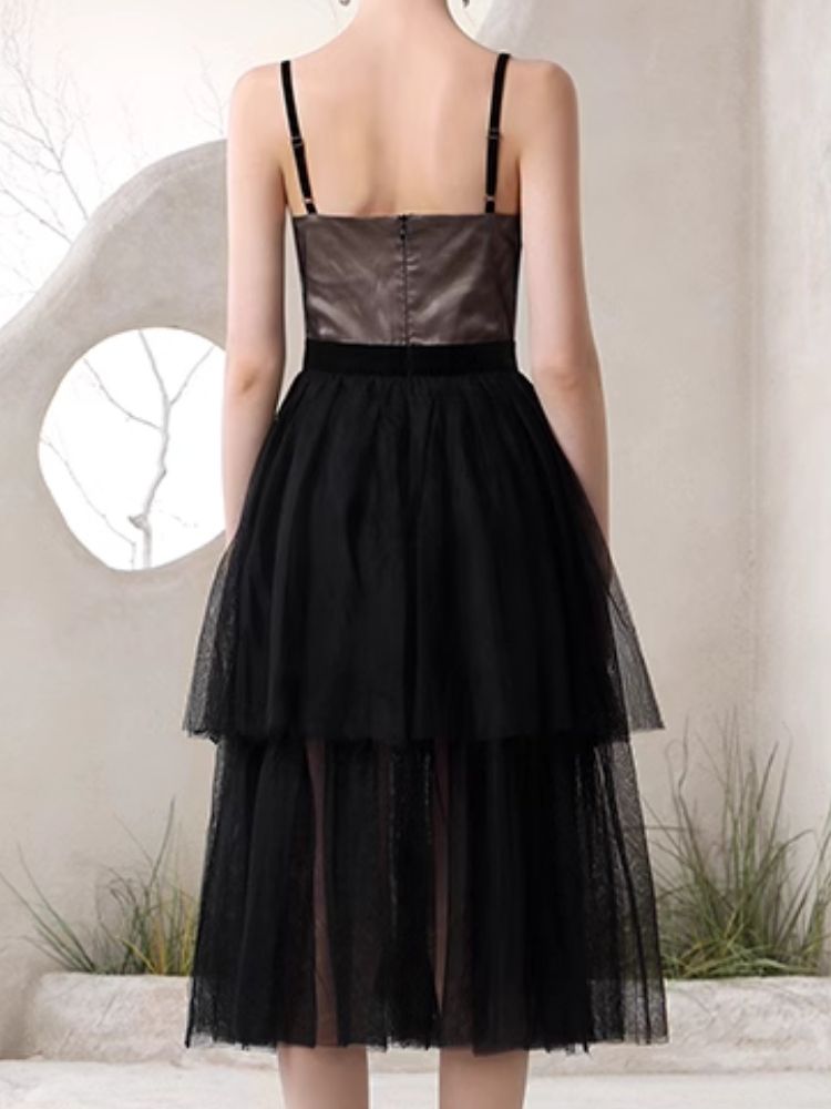 Black Pink Clashing Jacket Niche Design Halter Dresses【s0000006821】